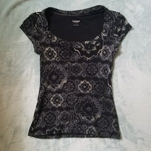 Express sexy basics black print tee